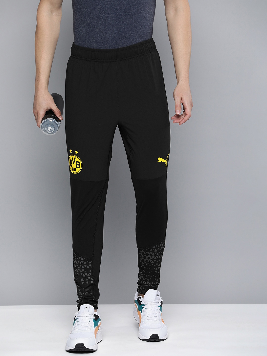 

Puma Men Borussia Dortmund Slim Fit dryCELL Football Track Pants, Black