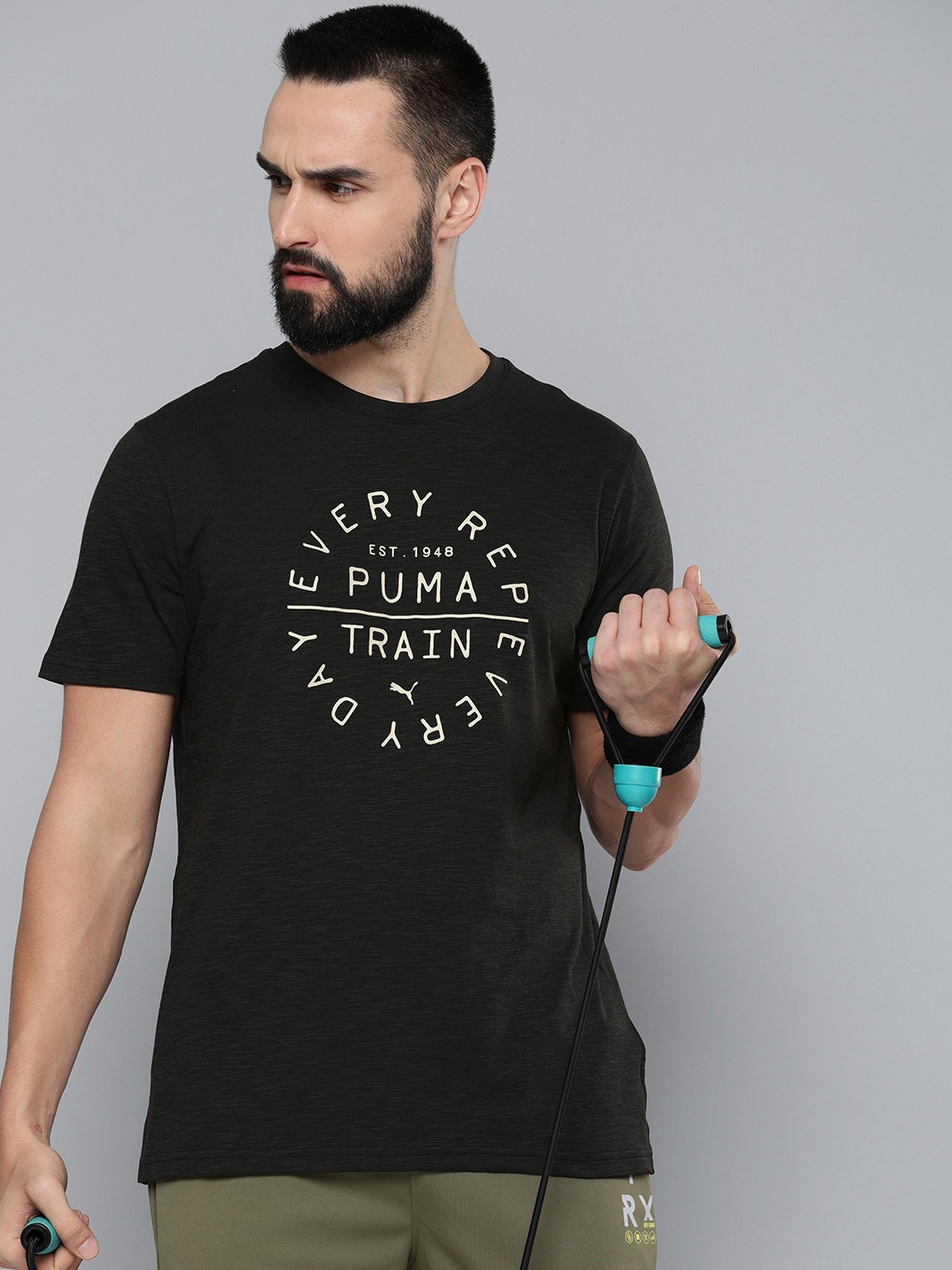 

Puma Typography Printed Training T-shirt, Black