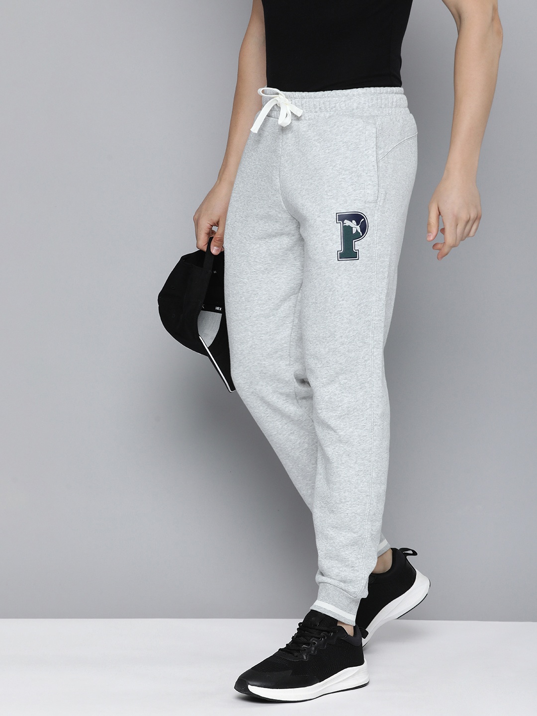 

PUMA Men Brand Logo SQUAD Regular Fit Joggers, Grey melange