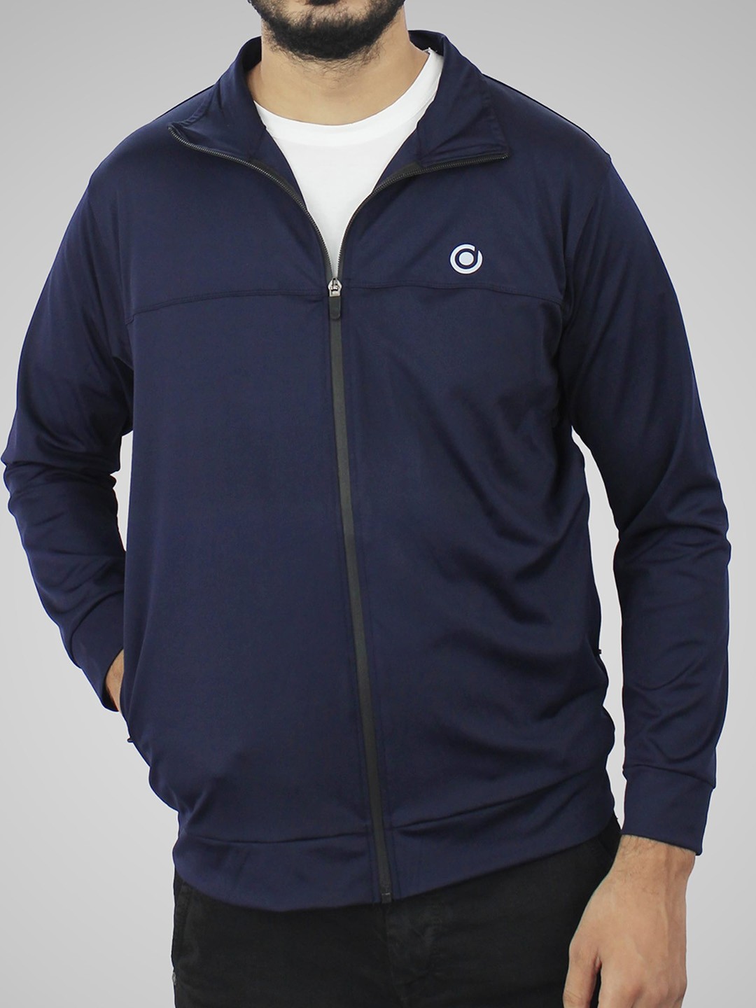

Fasha Mock Collar Sporty Jacket, Navy blue