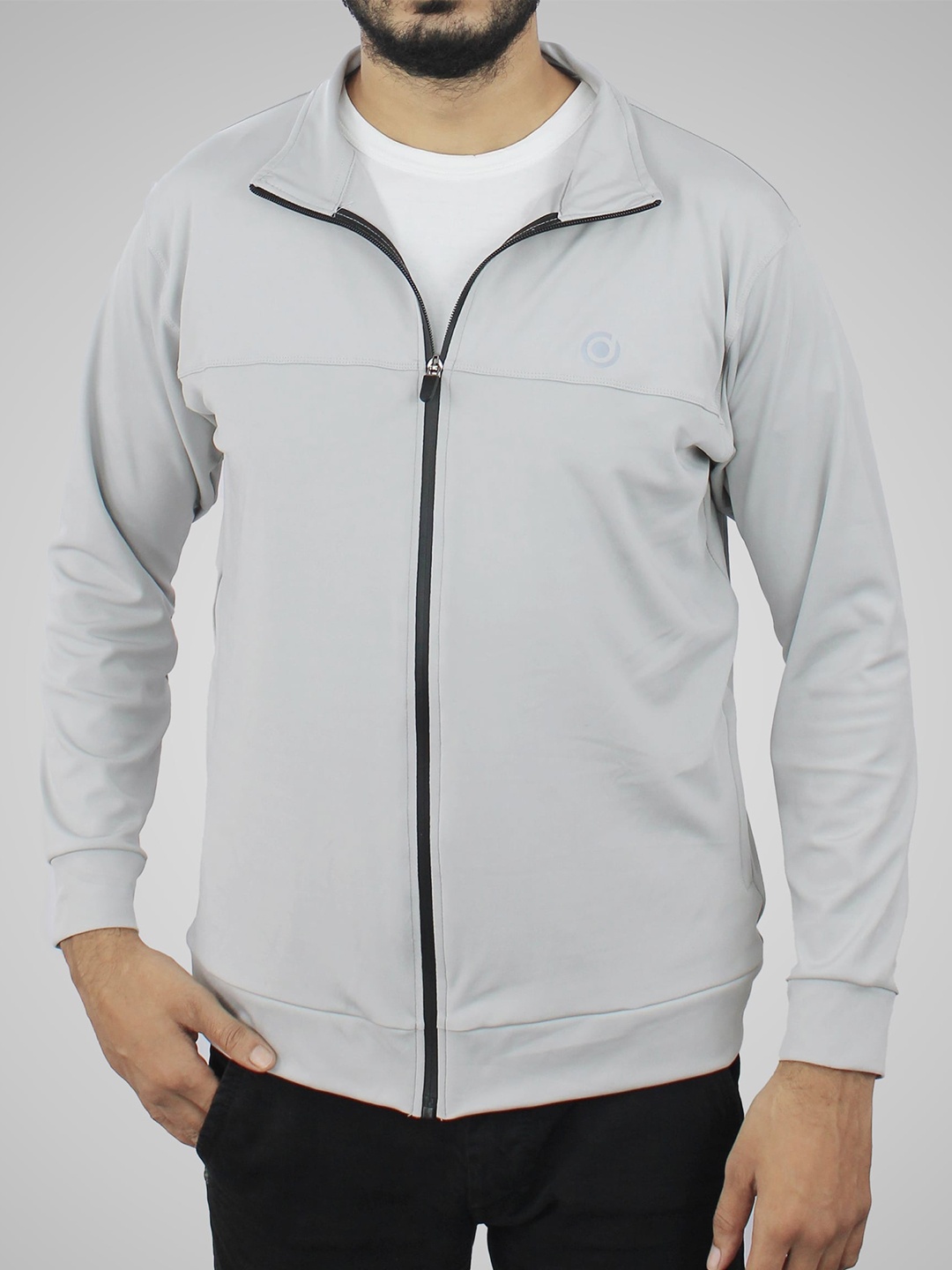 

Fasha Mock Collar Sporty Jacket, Grey