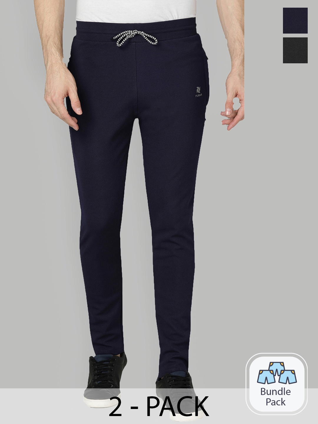

FUBAR Men Pack Of 2 Track Pants, Navy blue