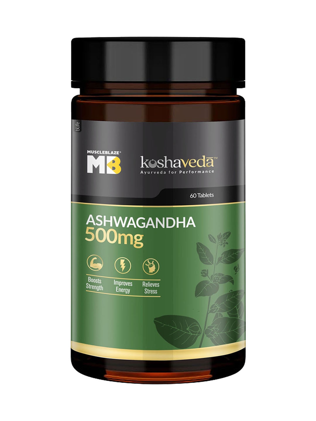 

MuscleBlaze Koshaveda Ashwagandha 500mg - 60 Tablets, Black