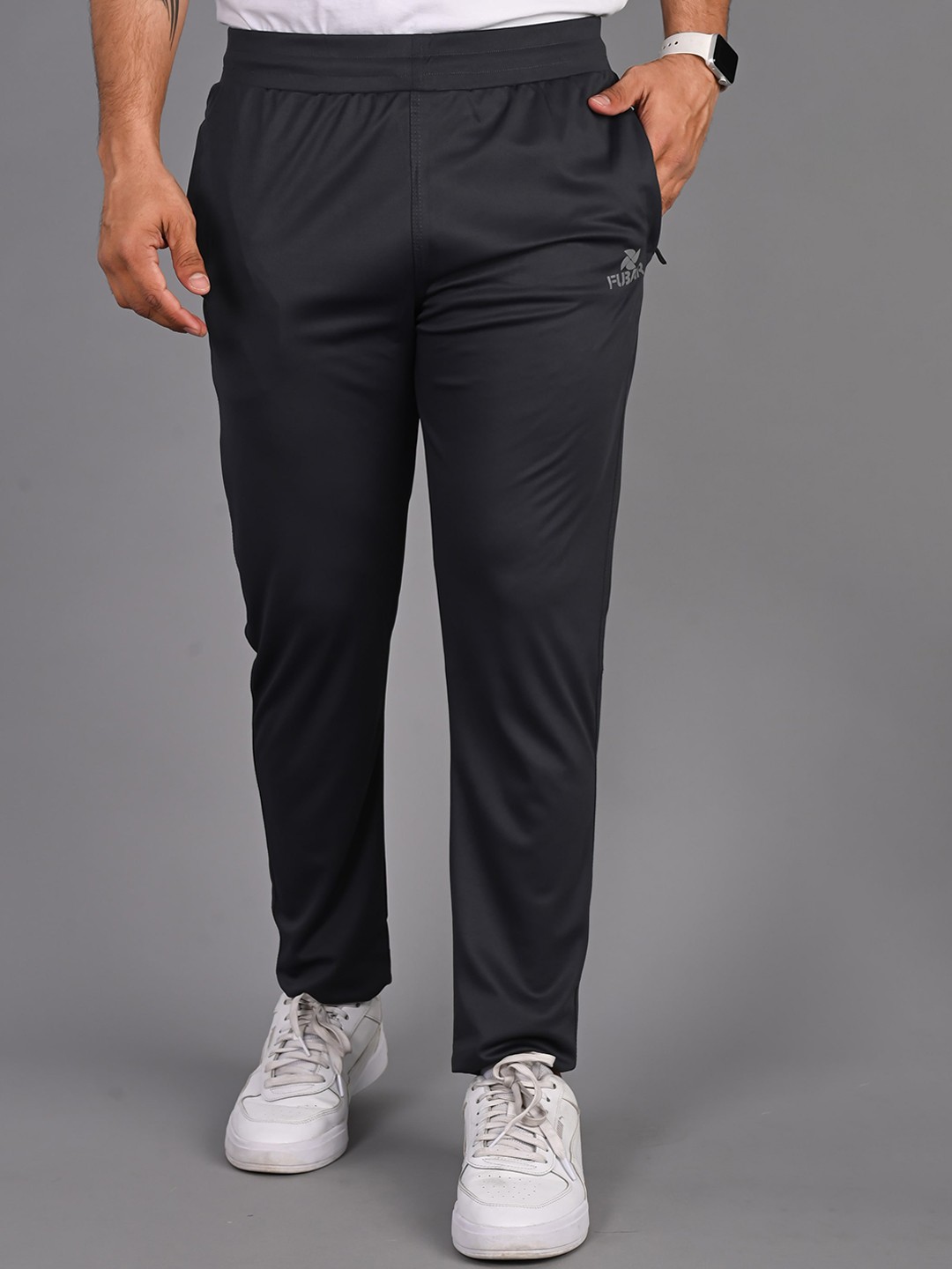 

FUBAR Men Mid-Rise Track Pants, Grey