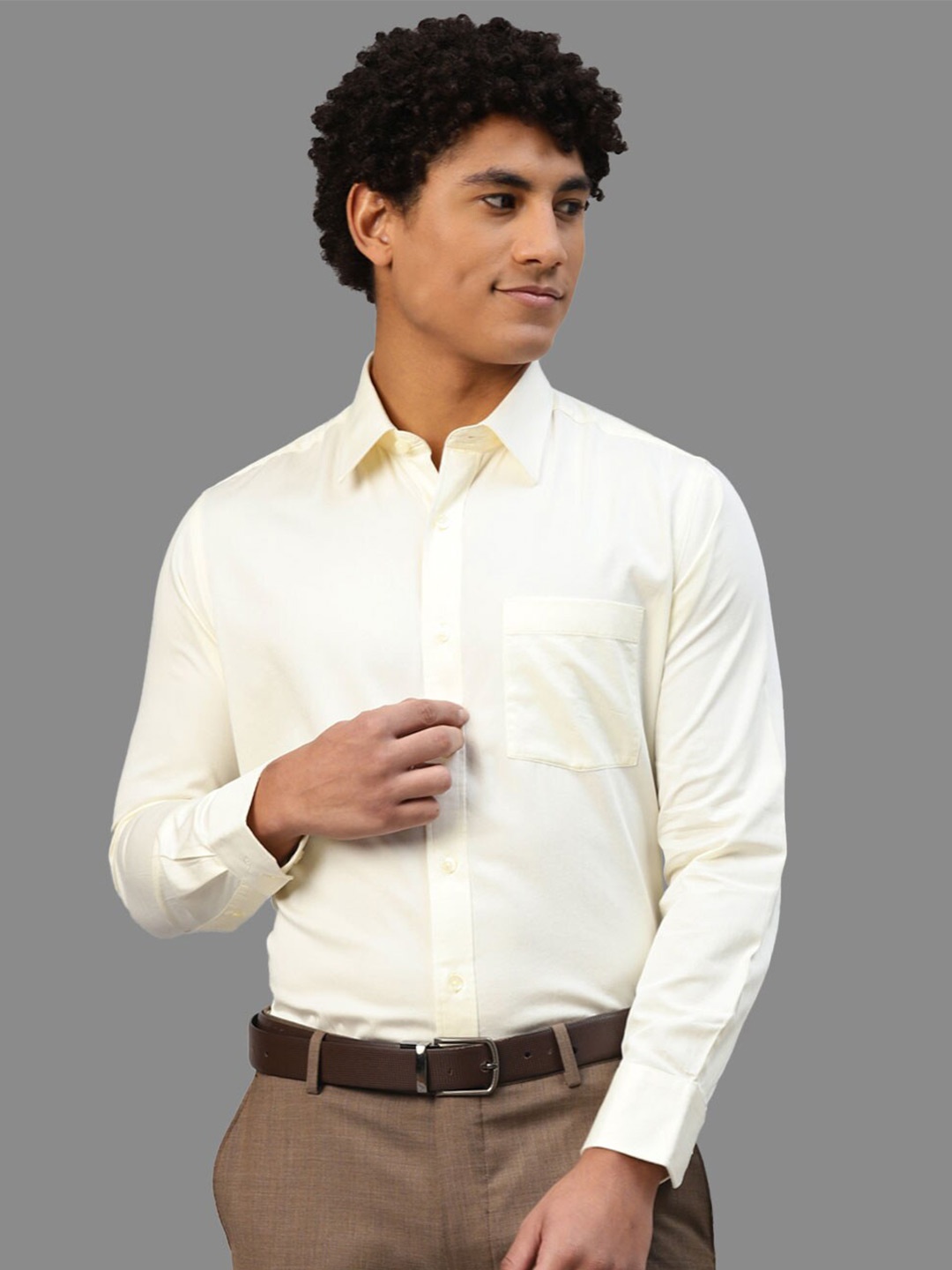 

Givo Smart Spread Collar Cotton Formal Shirt, Yellow