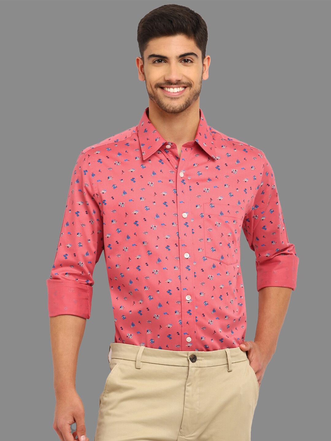 

Givo Smart Floral Printed Cotton Shirt, Pink
