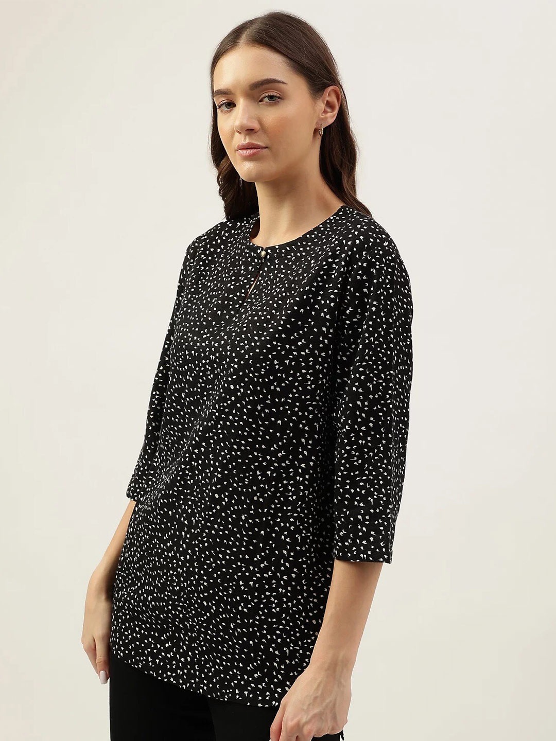

Marks & Spencer Abstract Print Top, Black