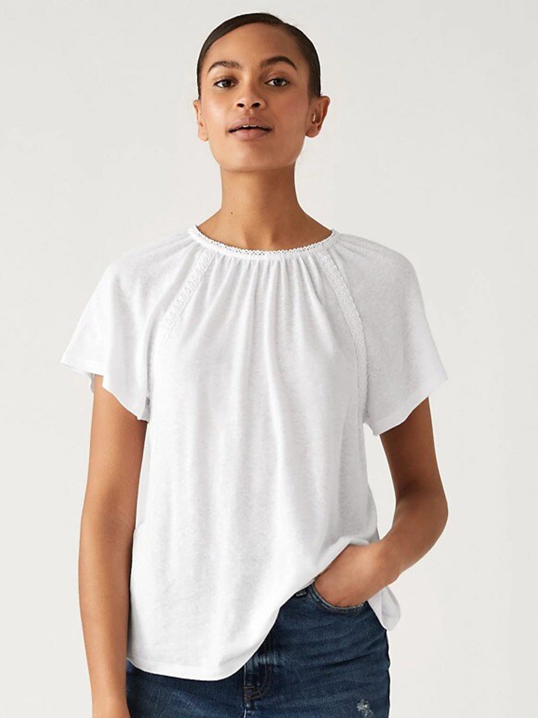 

Marks & Spencer Raglan Sleeve Top, White