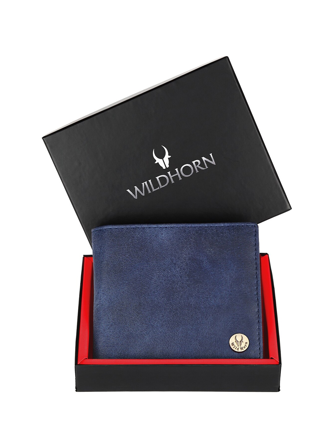 

WildHorn Men Leather Two Fold Wallet, Blue