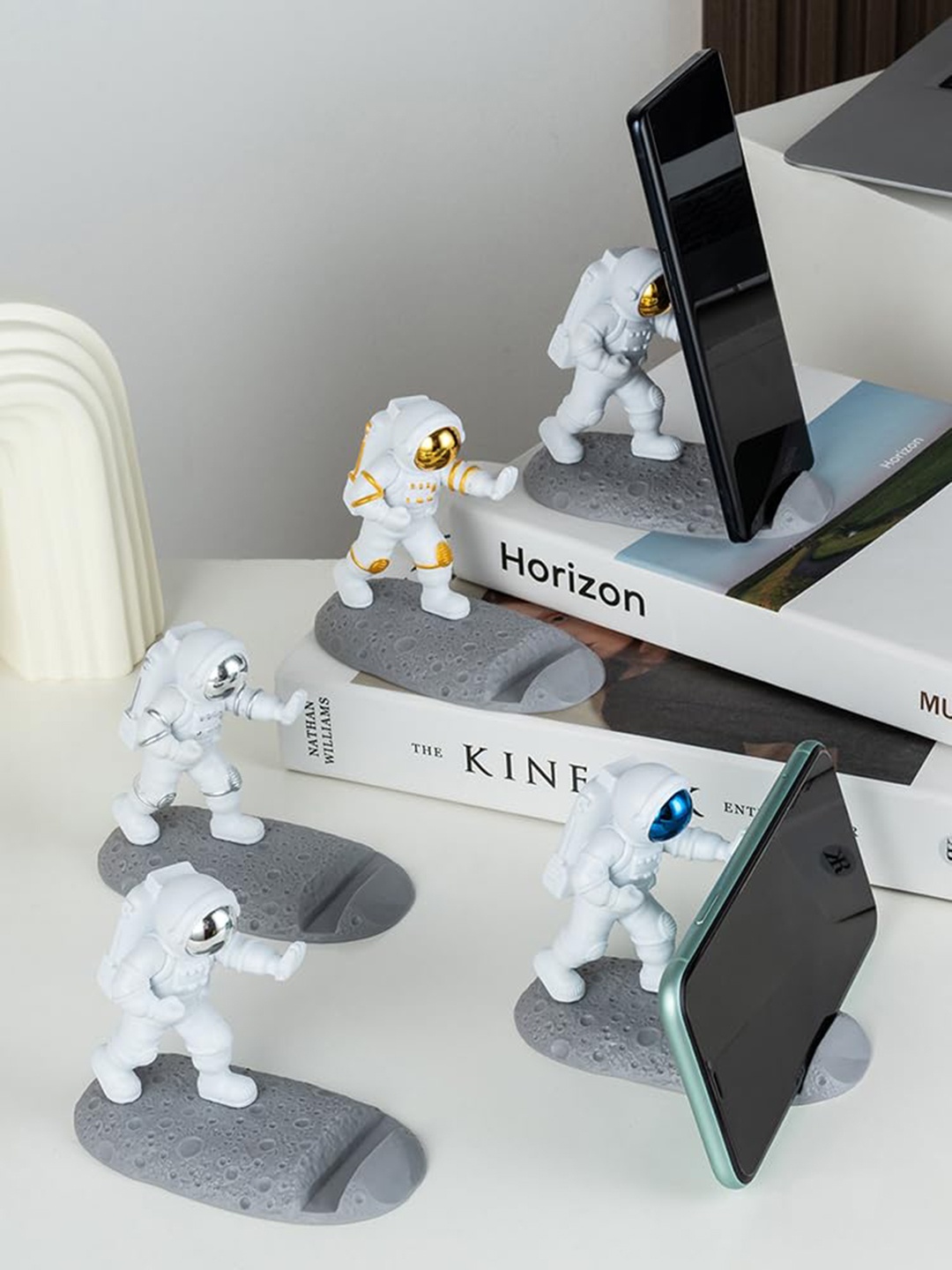 

Street27 White & Blue Textured Astronaut Mobile Stand Figurine Showpiece