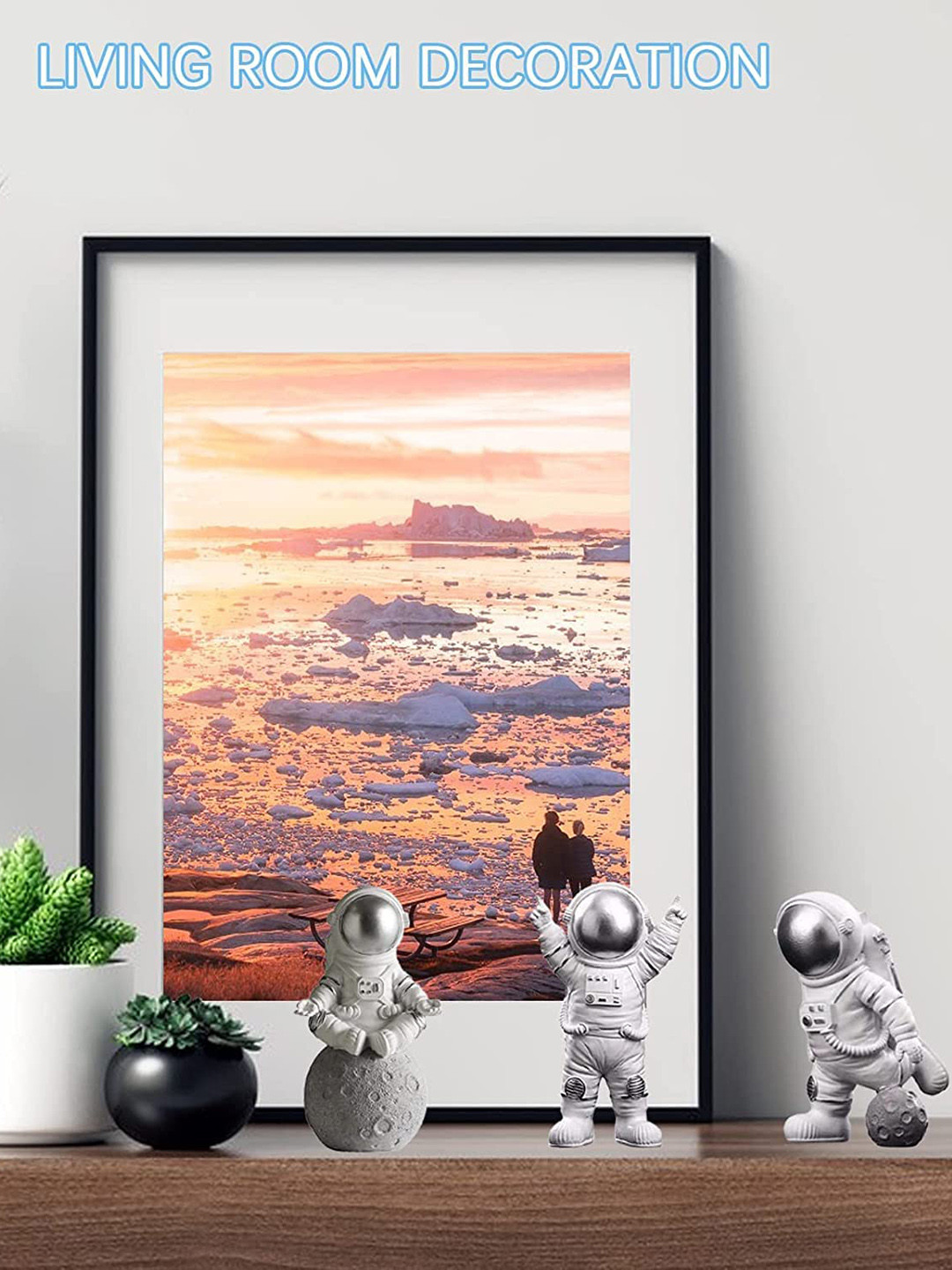 

Street27 White & Silver Toned 3 Pieces Textured Astronaut Showpieces