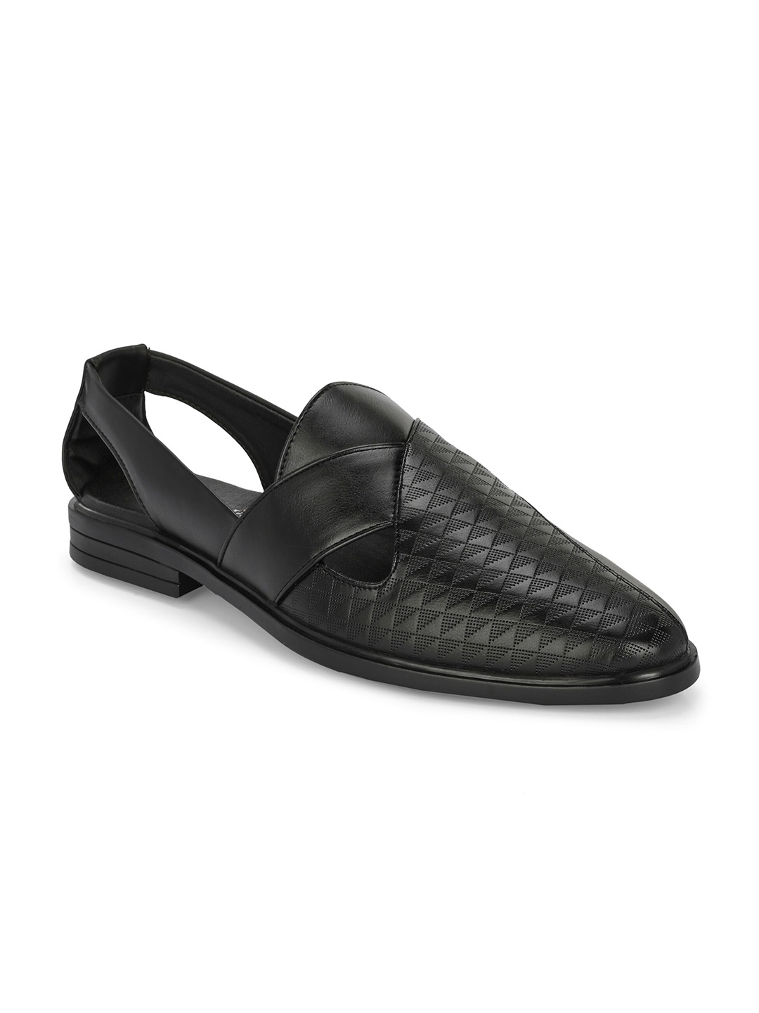 

Eego Italy Men Textured Ethnic Shoe-Style Sandals, Black