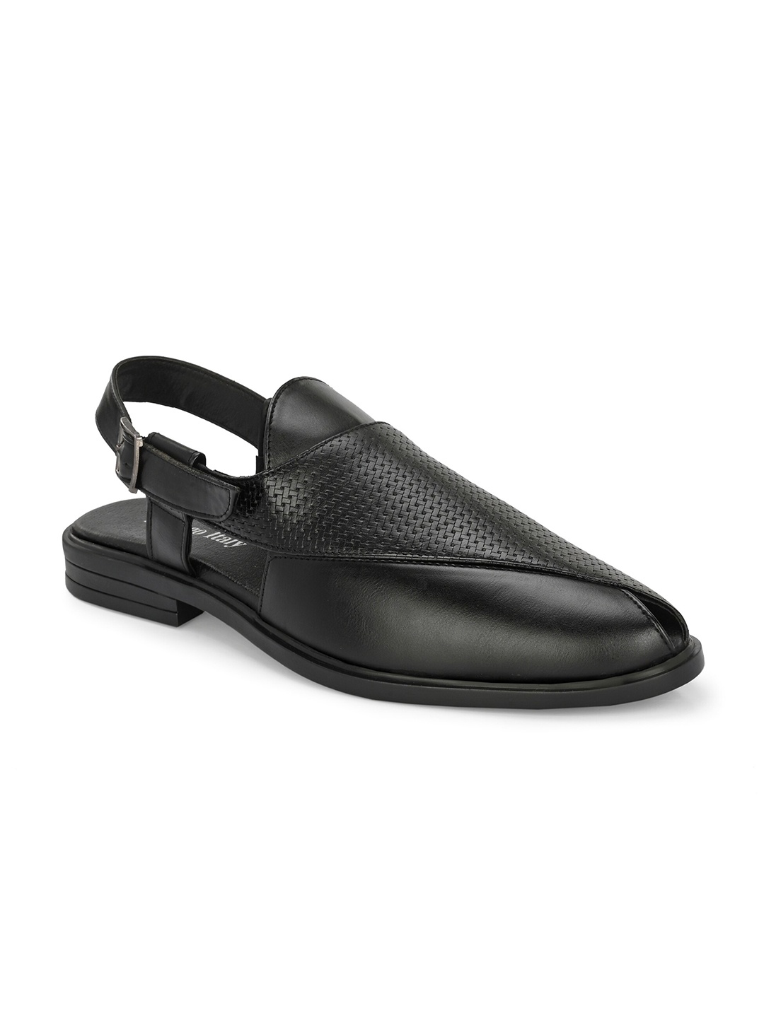 

Eego Italy Men Textured Ethnic Shoe-Style Sandals, Black