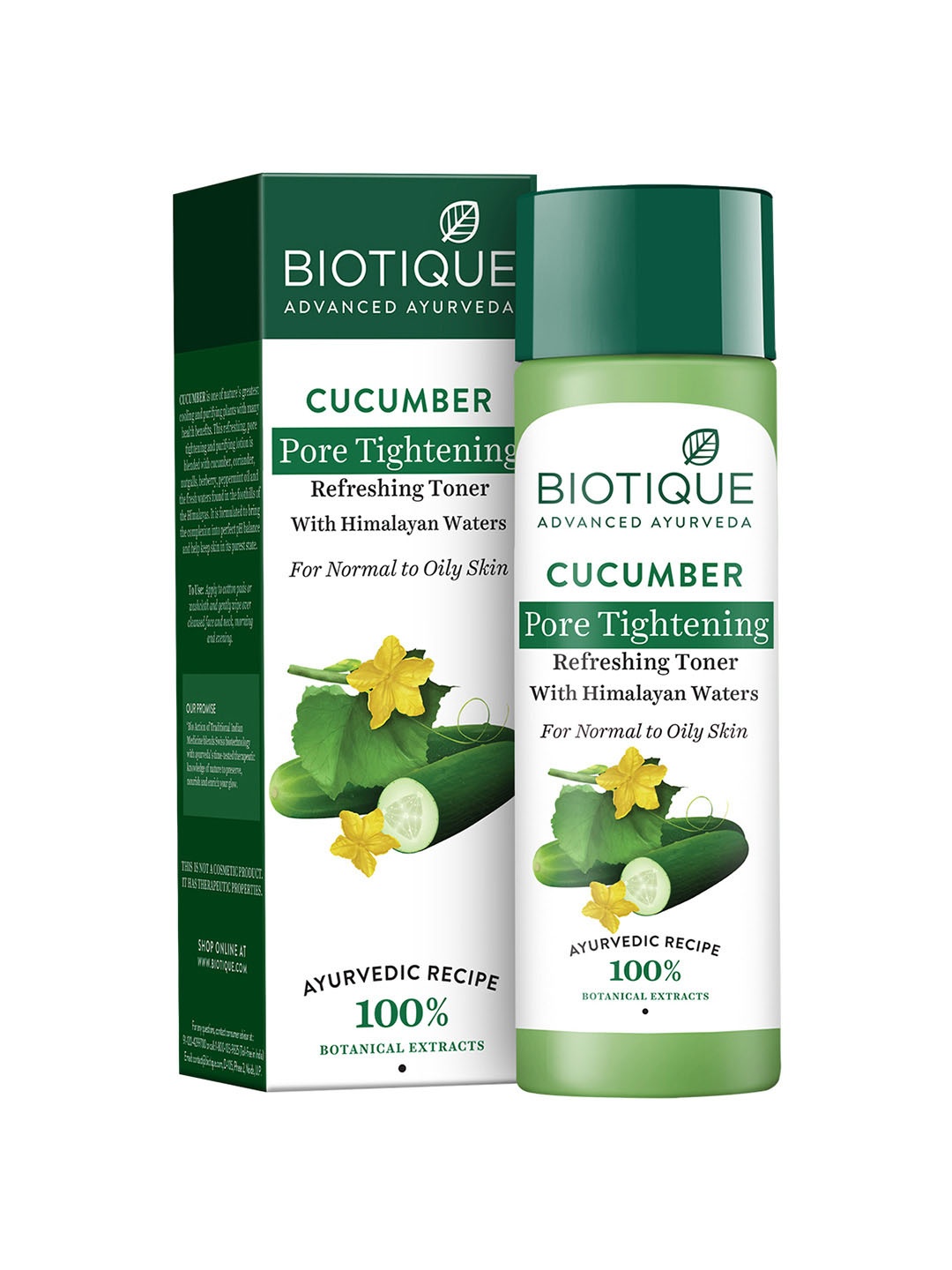 

Biotique Cucumber Pore Tightening Refreshing Toner with Himalayan Waters - 120ml, White
