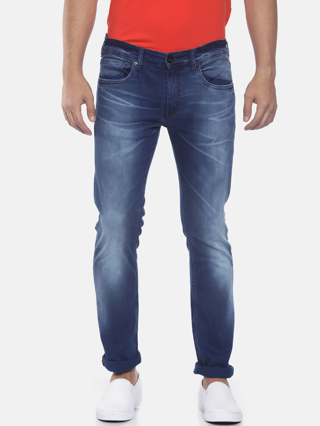 

Pepe Jeans Men Blue Vapour Slim Fit Low-Rise Clean Look Stretchable Jeans