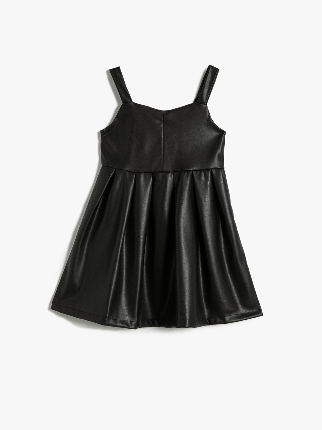 

Koton Girls Shoulder Straps Pleated Fit & Flare Dress, Black