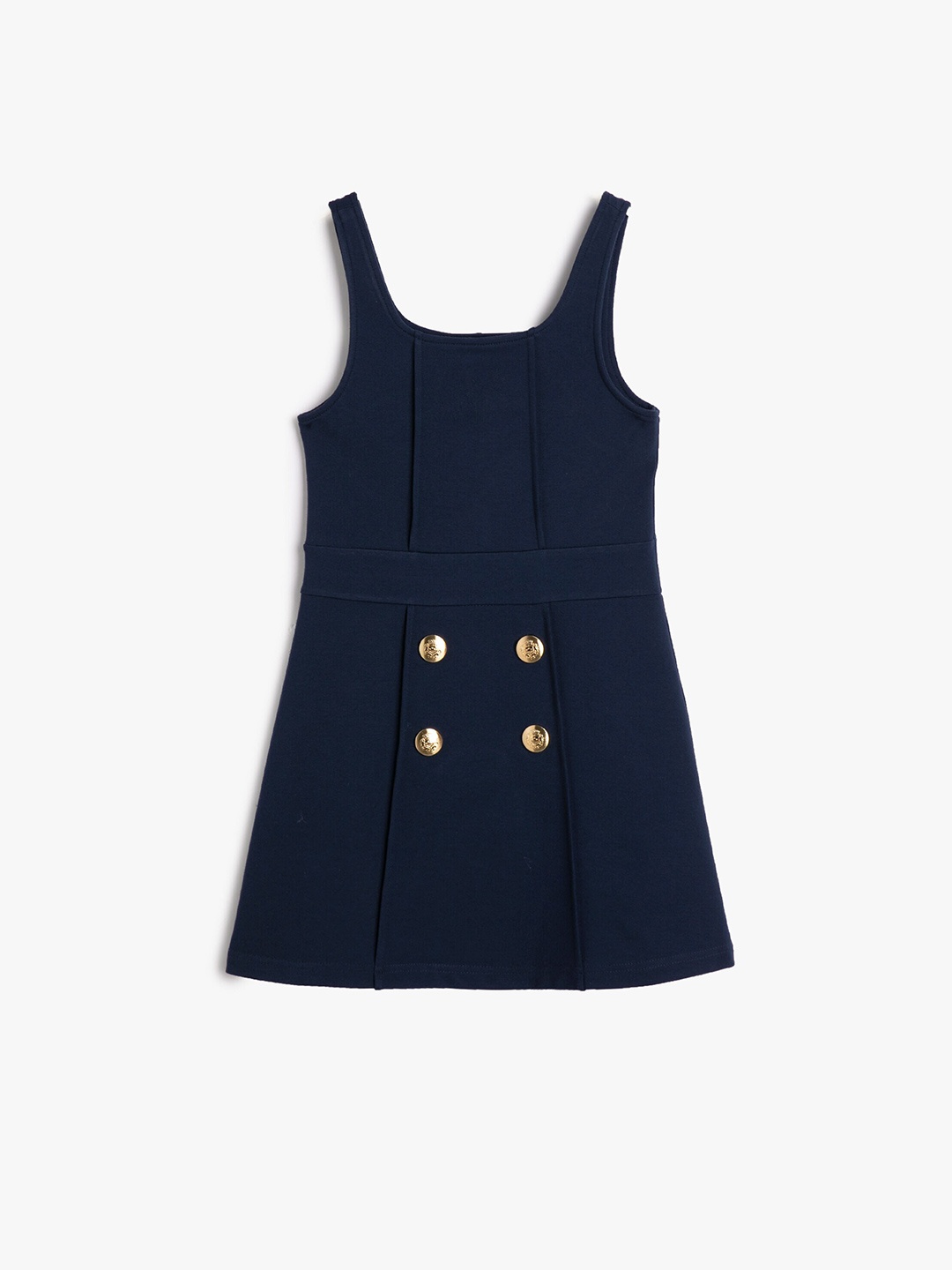 

Koton Girls Square Neck Sleeveless Casual A-Line Dress, Navy blue
