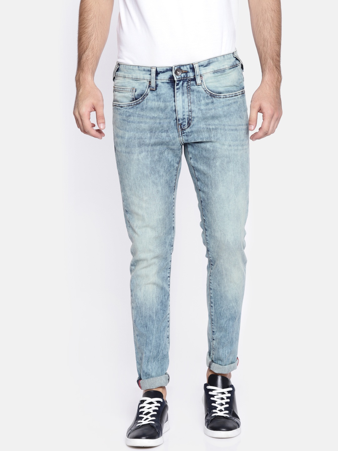 

Pepe Jeans Men Blue Slim Fit Low-Rise Clean Look Stretchable Jeans