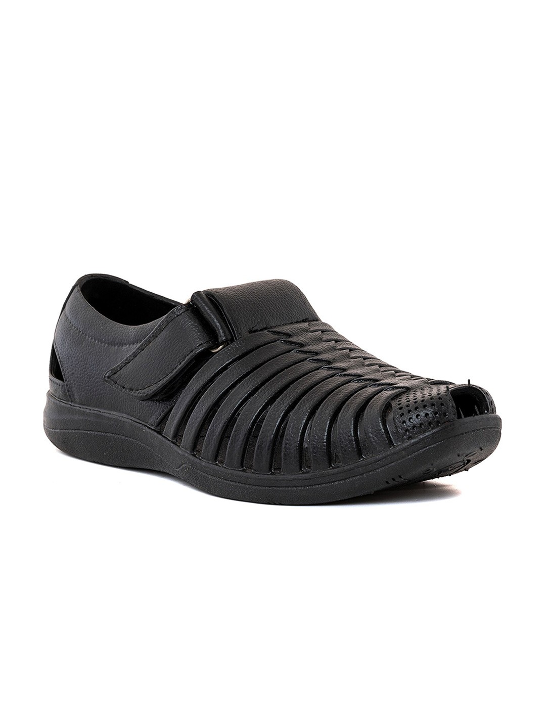 

Khadims Men Textured Shoe-Style Sandals, Black