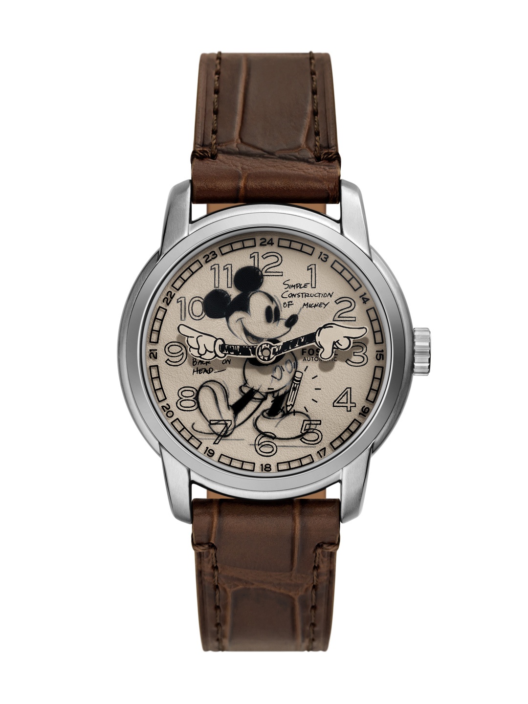 

Fossil Unisex Mickey Mouse Automatic Motion Powered Watch LE1185, Brown