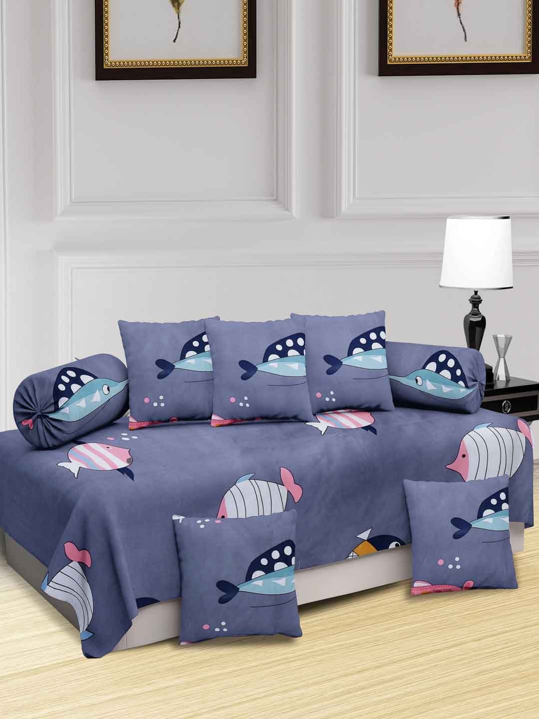 

KLOTTHE Kids Purple 8 Pieces Printed Diwan Set