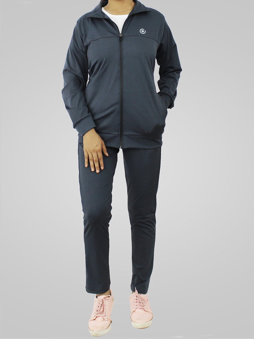 

Fasha Front Open Mid-Rise Tracksuit, Grey