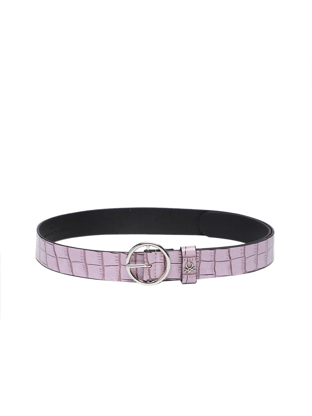 

United Colors of Benetton Women Textured Slim Belt, Lavender