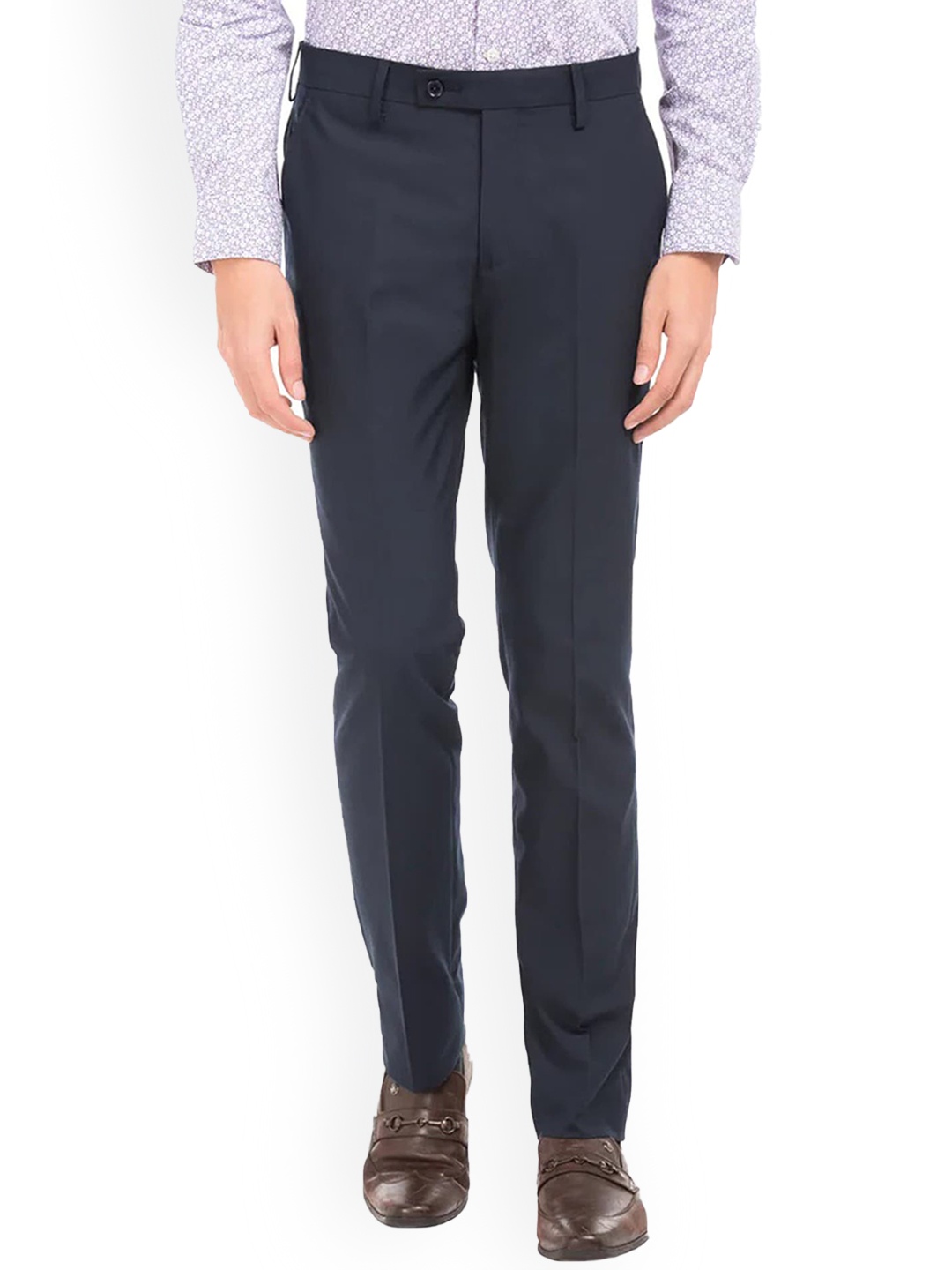 

FUBAR Men Relaxed Mid Rise Easy Wash Formal Trousers, Blue