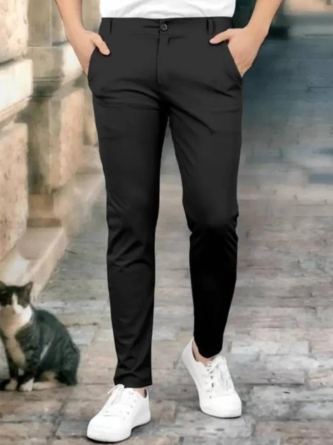 

FUBAR Men Relaxed Slim Fit Easy Wash Trousers, Black