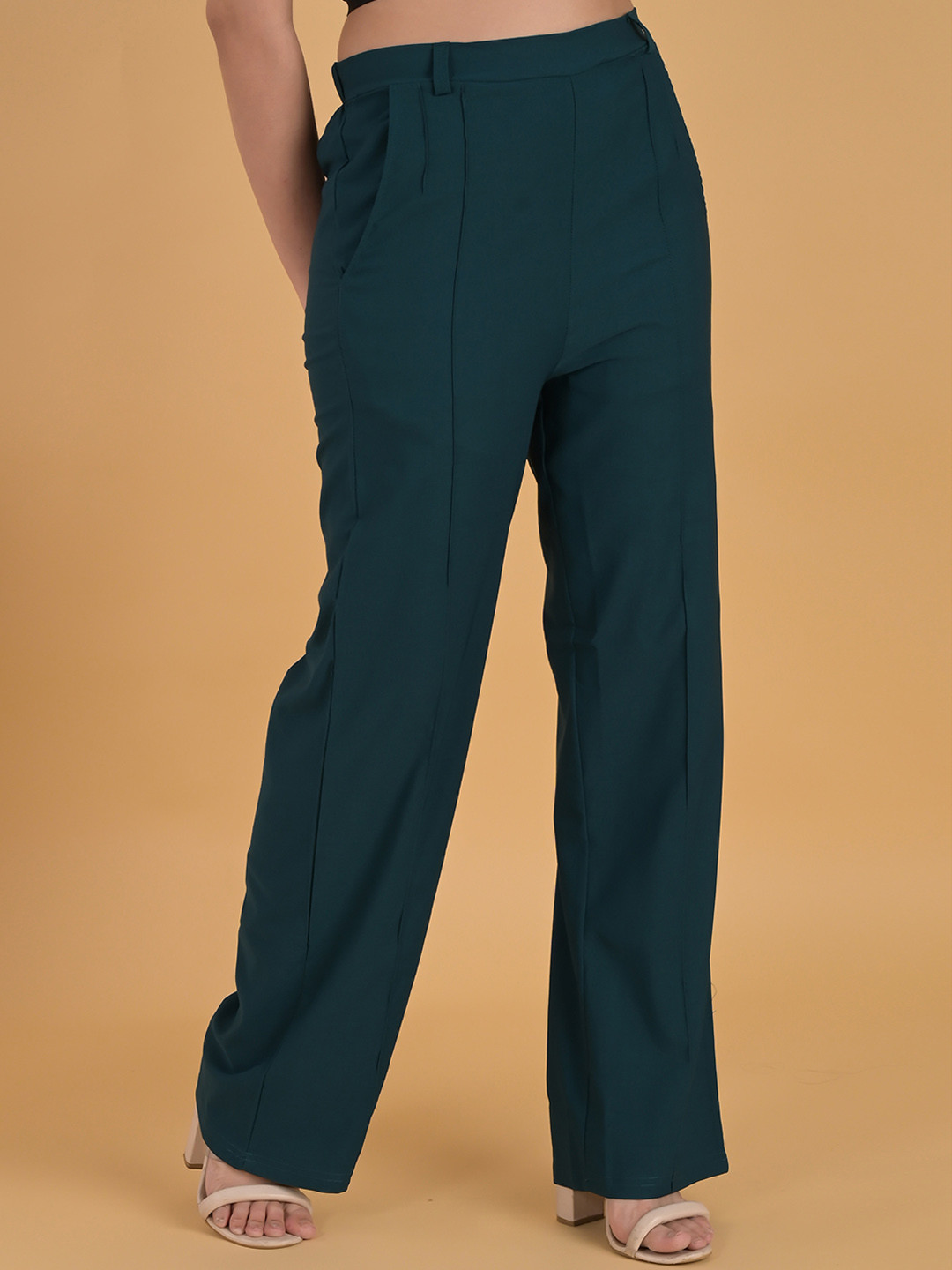 

FUBAR Women Relaxed High-Rise Easy Wash Trousers, Blue