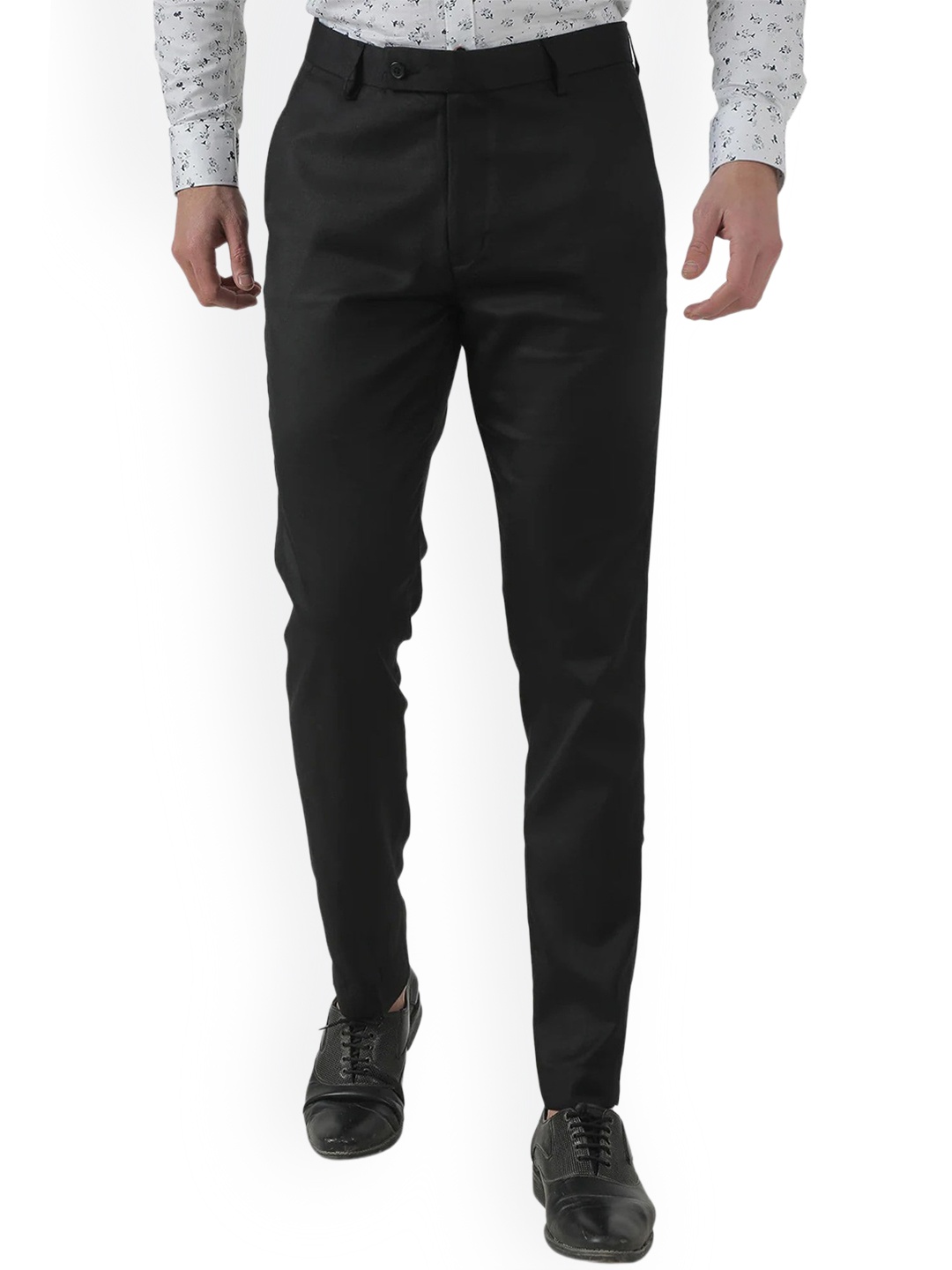 

FUBAR Men Mid-Rise Relaxed Fit Easy Wash Formal Trousers, Black