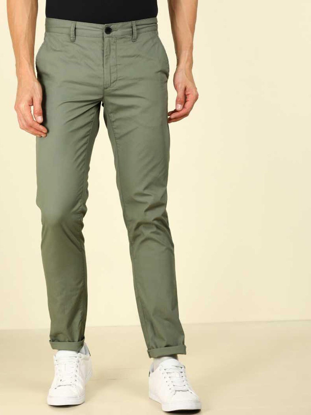 

FUBAR Men Relaxed Slim Fit Easy Wash Trousers, Green