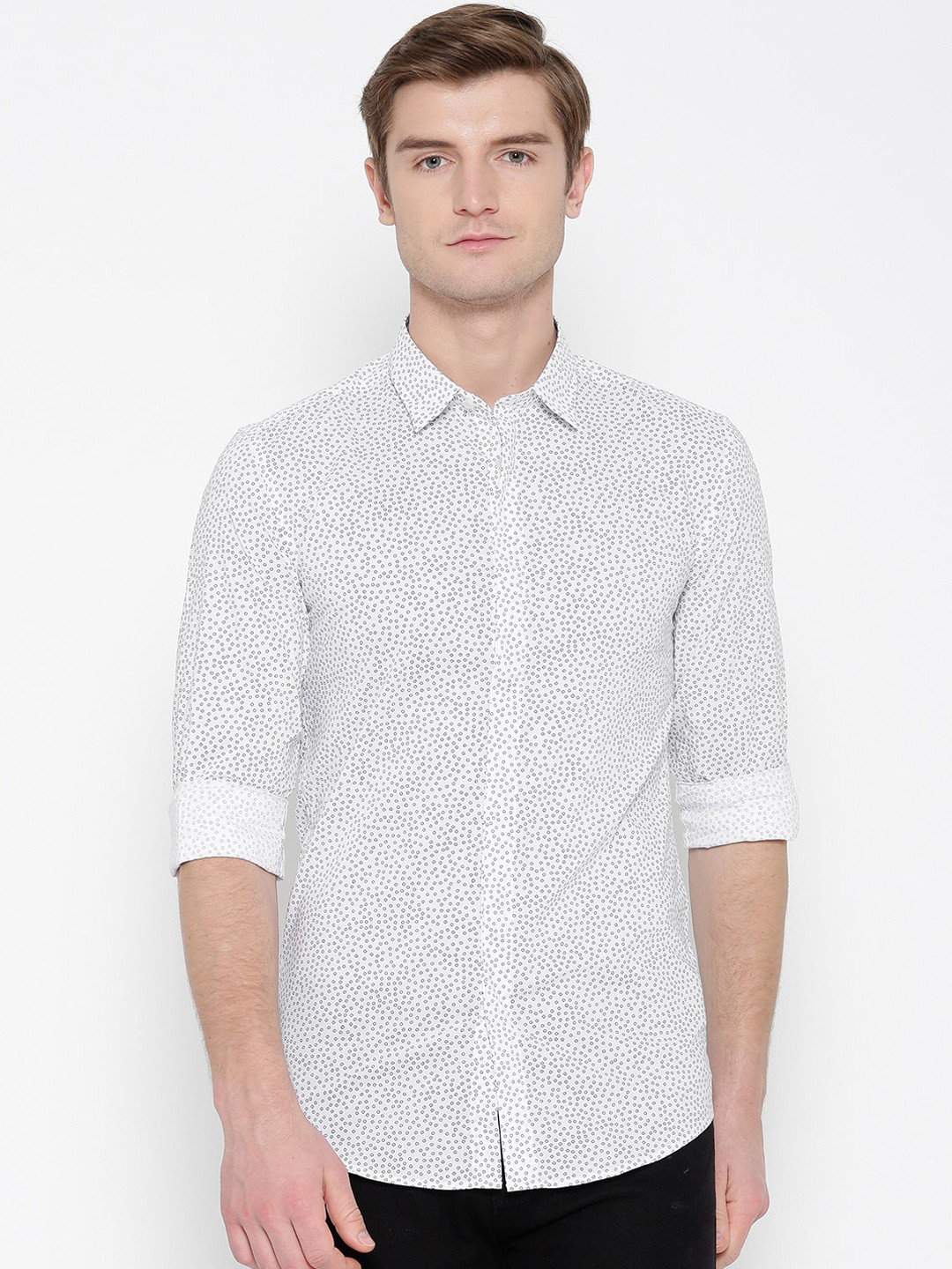 

Antony Morato Men White Slim Fit Printed Casual Shirt