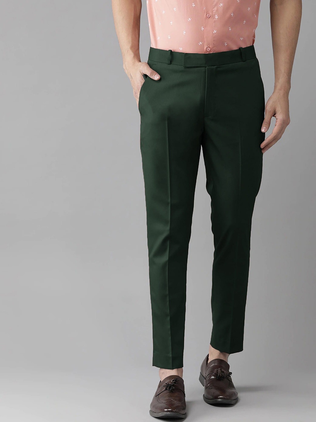 

FUBAR Men Mid-Rise Relaxed Fit Easy Wash Trousers, Green