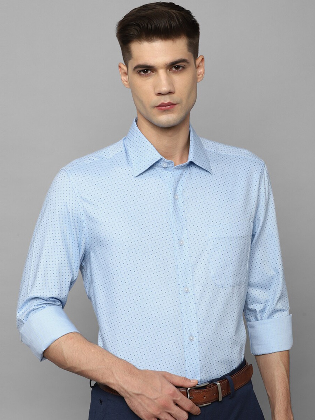 

Louis Philippe Opaque Cotton Formal Shirt, Blue