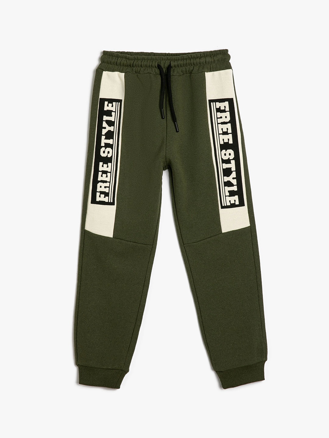

Koton Boys Typography Printed Mid Rise Joggers, Olive