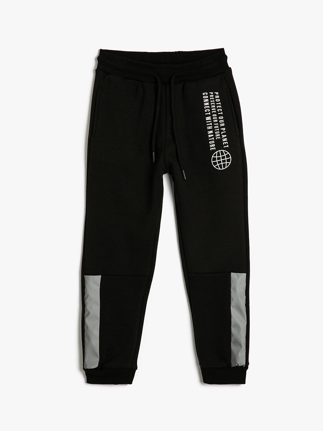 

Koton Boys Typography Printed Mid-Rise Joggers, Black