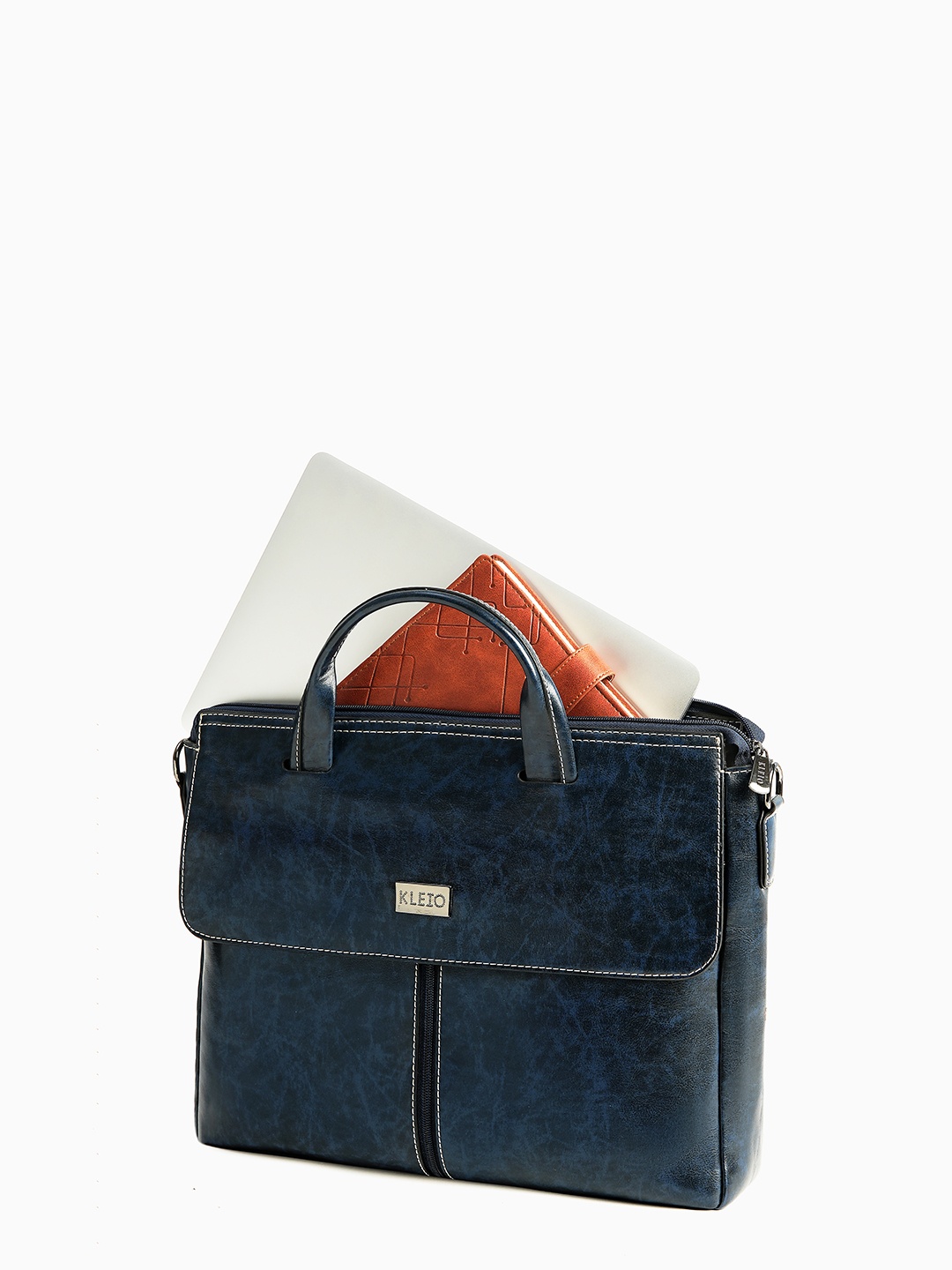 

KLEIO Women PU Laptop Bag Up To 15 Inch Laptop, Navy blue