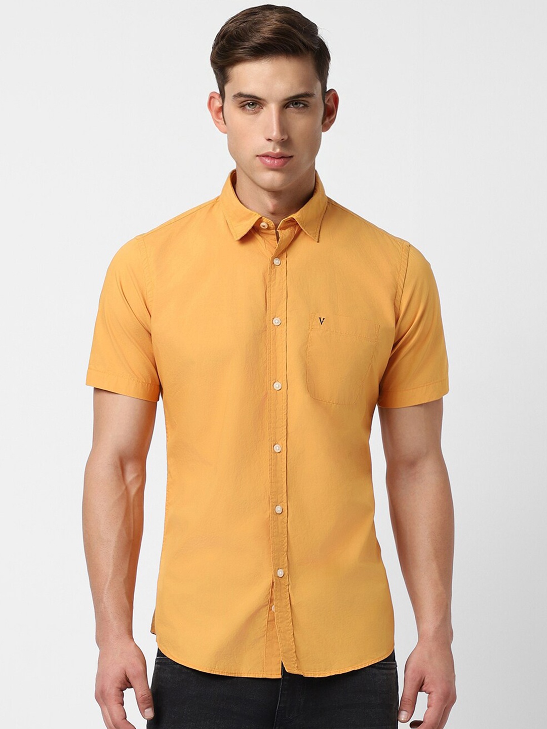 

Van Heusen Sport Slim Fit Pure Cotton Casual Shirt, Yellow
