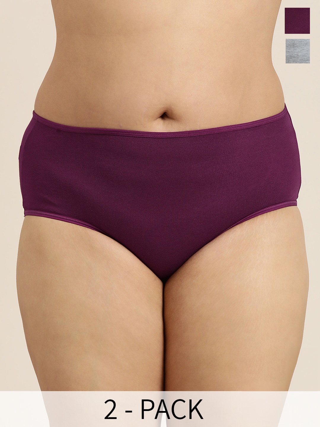 

Sztori Pack of 2 High Rise Hipster Briefs, Burgundy