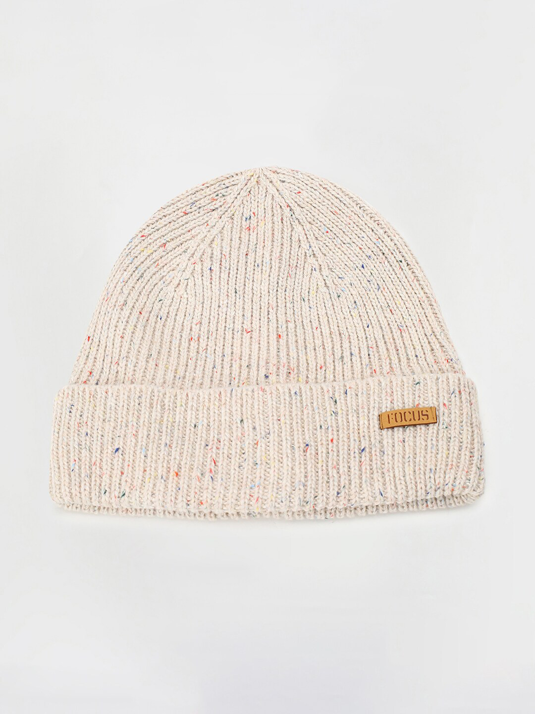 

max Men Self Design Beanie Cap, Beige