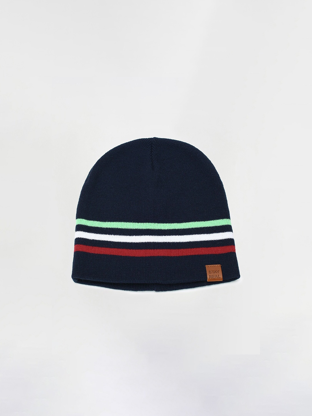 

max Men Self Design Acrylic Beanie, Navy blue