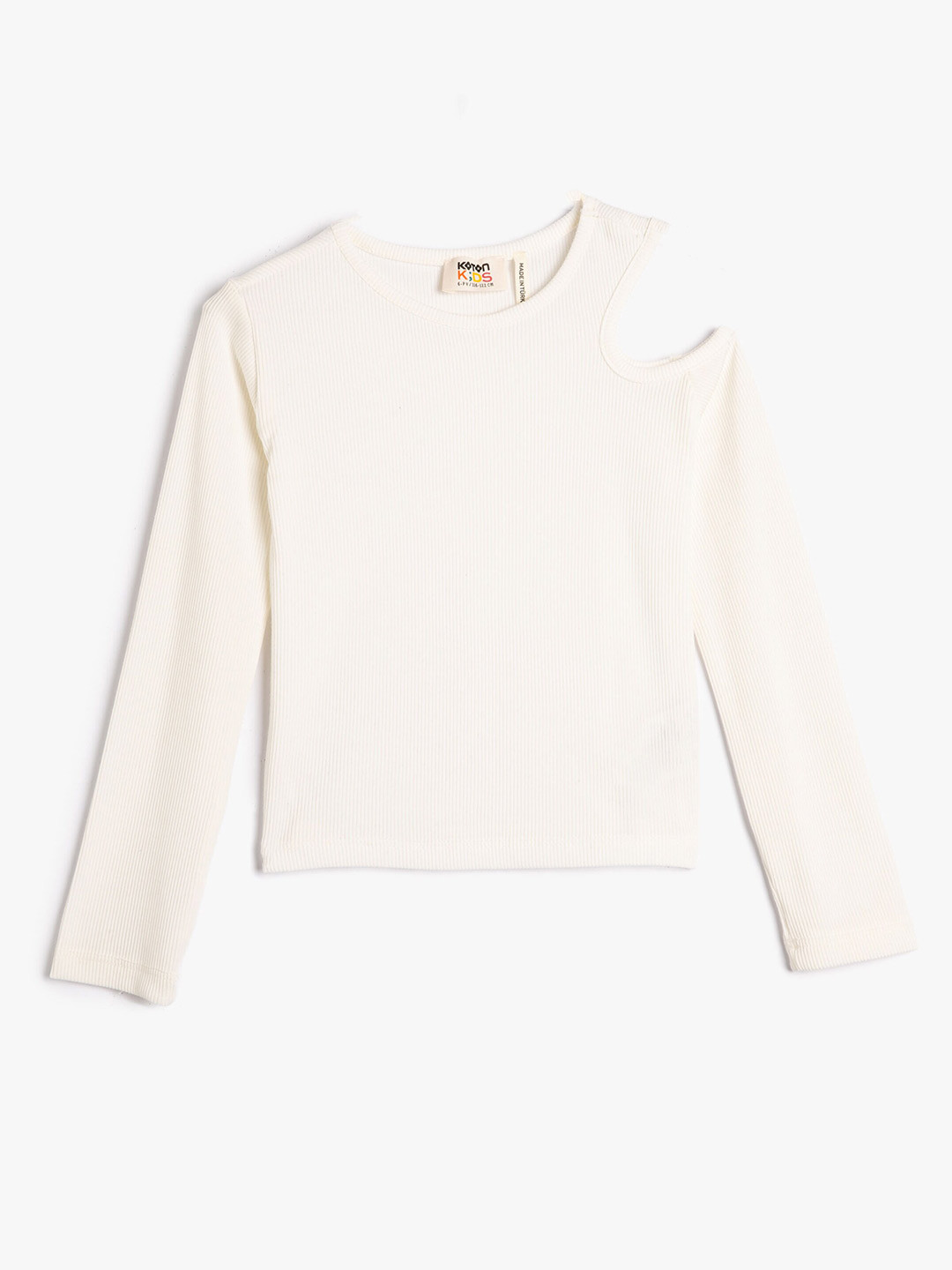 

Koton Girls Round Neck Cut-Out Top, Beige