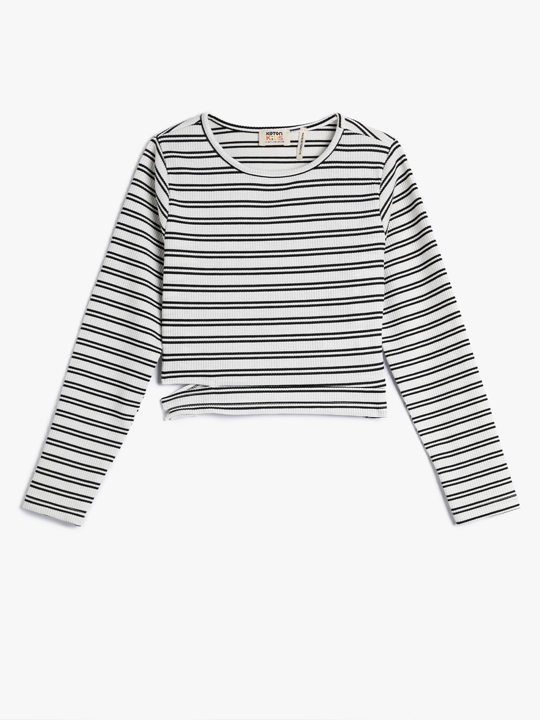 

Koton Girls Striped Round Neck Top, White