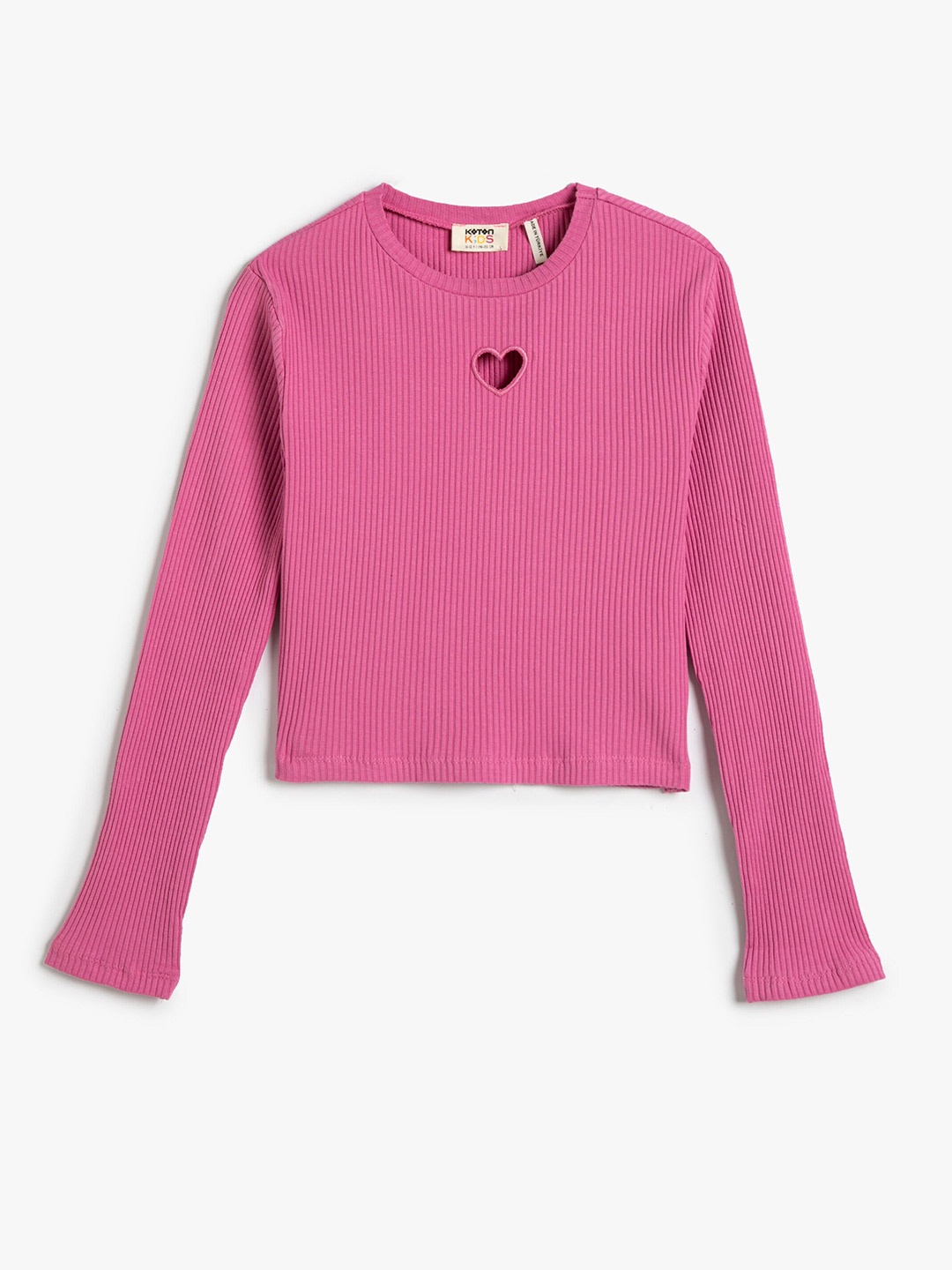 

Koton Round Neck Long Sleeves Cut Out Top, Purple