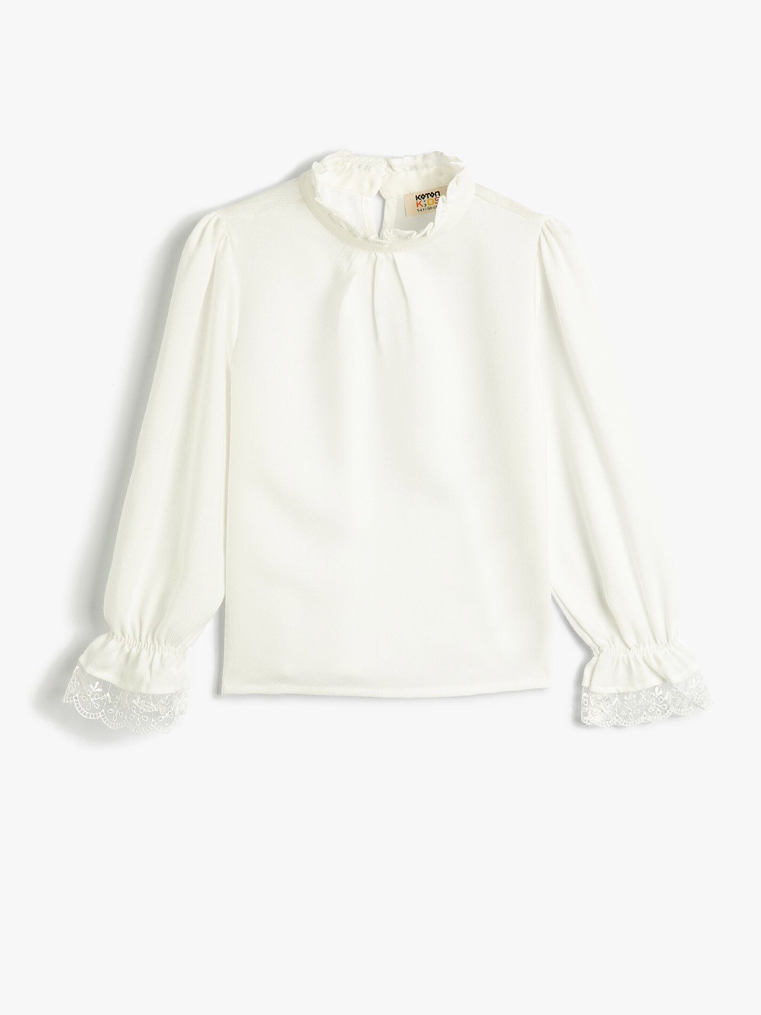 

Koton Girls High Neck Bell Sleeve Top, Off white