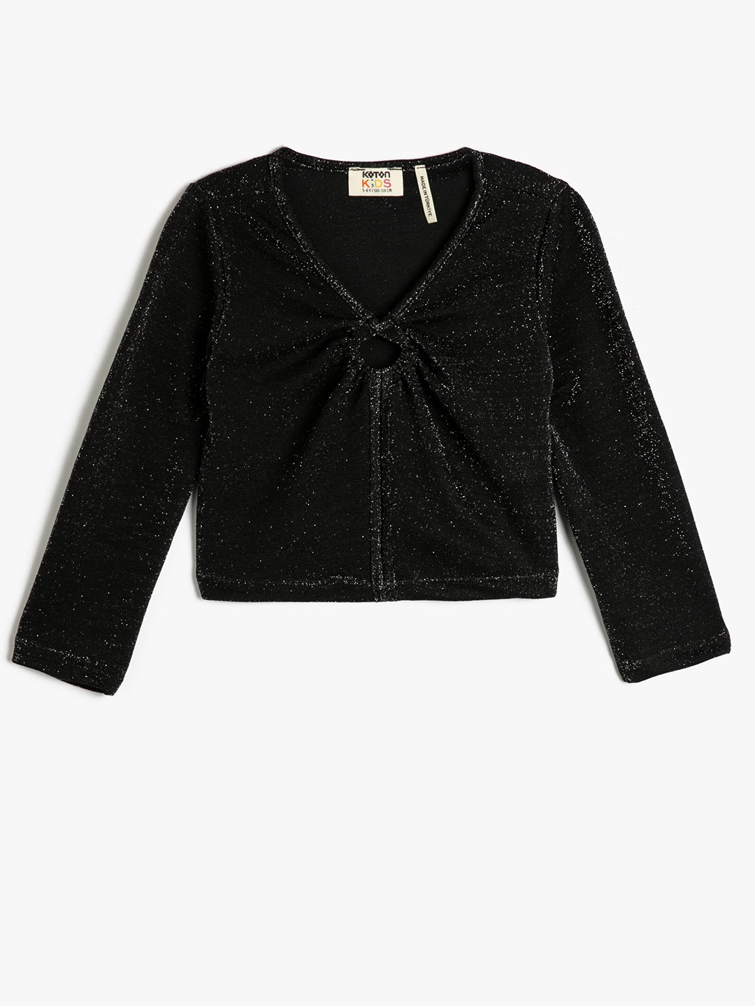 

Koton Girls V-Neck Cut-Out Top, Black
