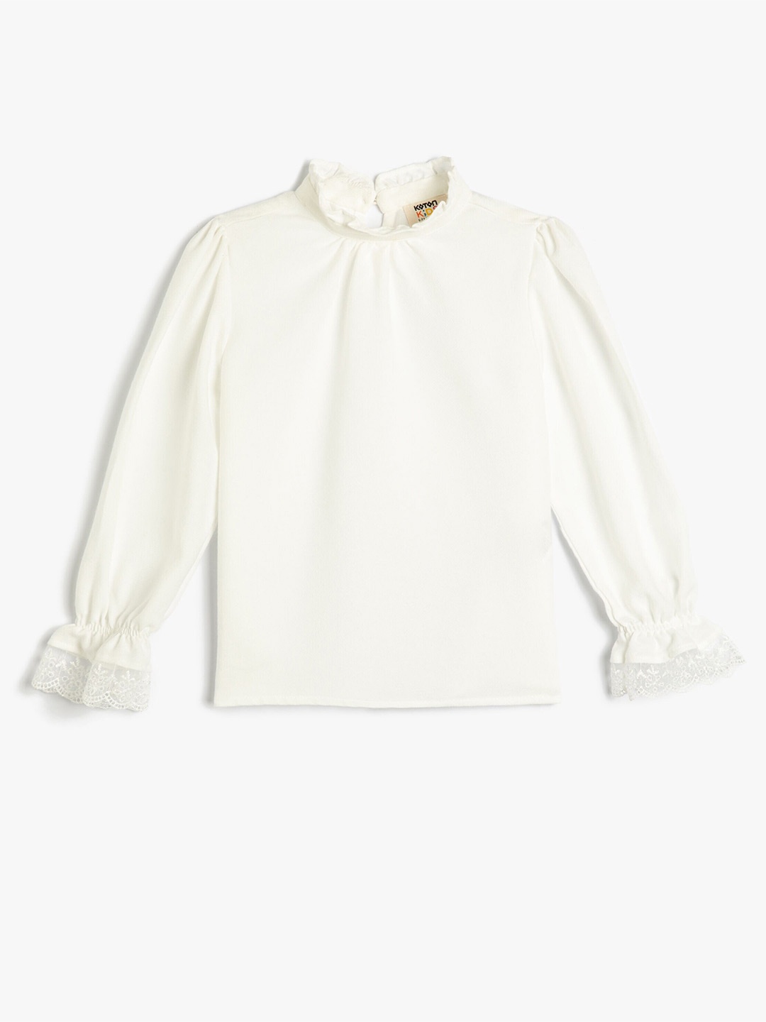 

Koton Girls High Neck Bell Sleeve Top, White