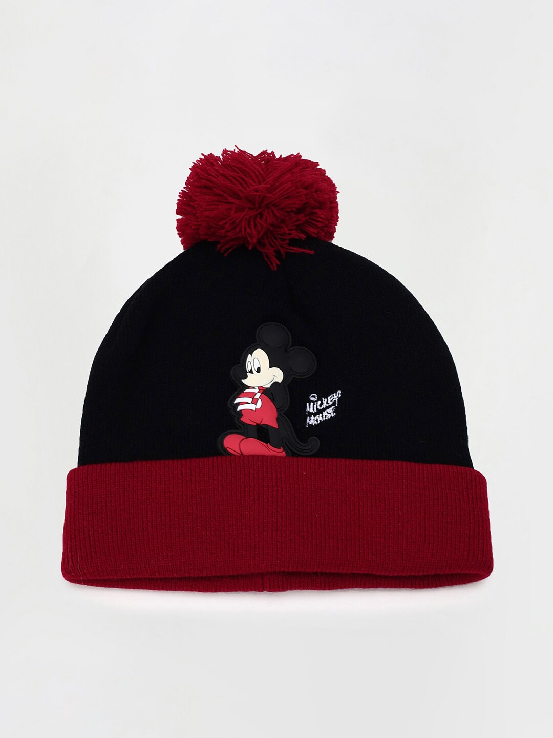 

max Boys Self Design Acrylic Beanie, Black
