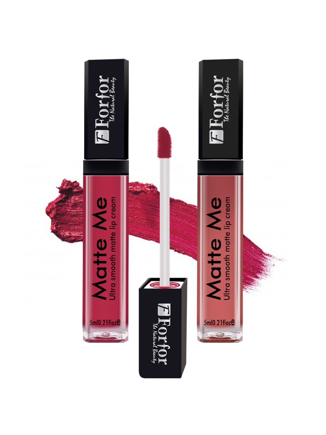 

FORFOR Set Of 2 Matte Me Ultra Smooth Liquid Lipsticks - Rose Red+Nude